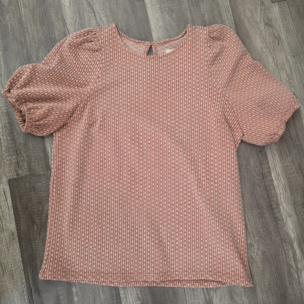 MADEWELL FLORAL JACQUARD PUFF SLEEVE TEE boho Cottagecore Coastal